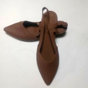 FASHION Elegant Women's Choclate Brown Slingback Pointy Toe Wedges Size 39